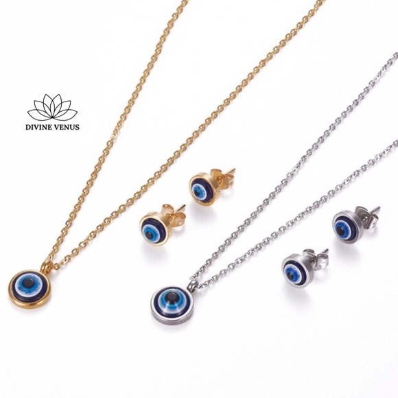 Evil Eye 🧿 Stainless Steel Jewelry Set - Picture 1 of 6